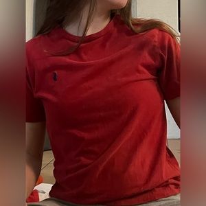 red polo shirt